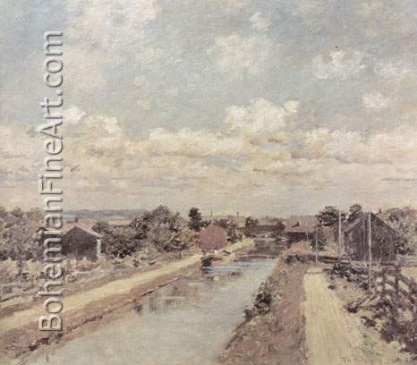 Theodore Robinson, Port Ben+ Delaware and Hudson Canal Fine Art Reproduction Oil Painting