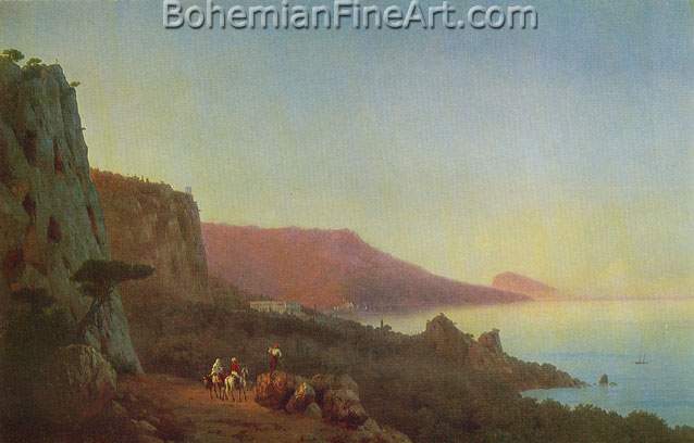 Ivan Konstantinovich Aivazovsky, Evening in the Crimea Fine Art Reproduction Oil Painting
