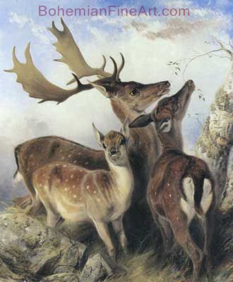 Richard Ansdell, Fallow Deer Fine Art Reproduction Oil Painting
