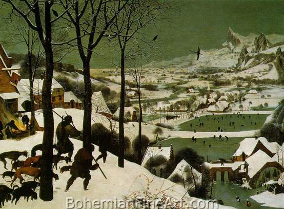 Pieter Bruegel the Elder, The Hunters in the Snow Fine Art Reproduction Oil Painting