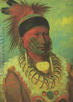George Catlin, The White Cloud+ Head Chief of the Iowas Fine Art Reproduction Oil Painting