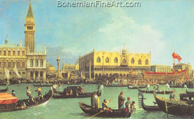 Giovanni Canaletto, The Bucinto at the Molo on Ascension Day Fine Art Reproduction Oil Painting