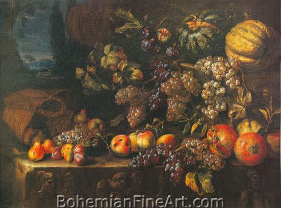 Michelangelo Cerquozzi, Still Life with Fruit Fine Art Reproduction Oil Painting