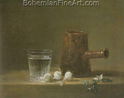 Jean-Baptiste-Simeon Chardin, Water Glass and Jug Fine Art Reproduction Oil Painting