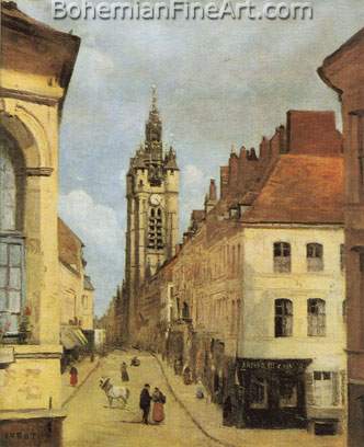 Jean-Baptiste-Camille Corot, The Belfry of Douai Fine Art Reproduction Oil Painting