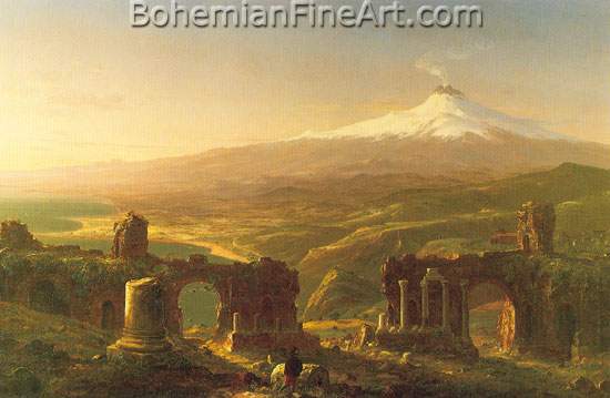 Thomas Cole, Mount Etna from Taormina Fine Art Reproduction Oil Painting