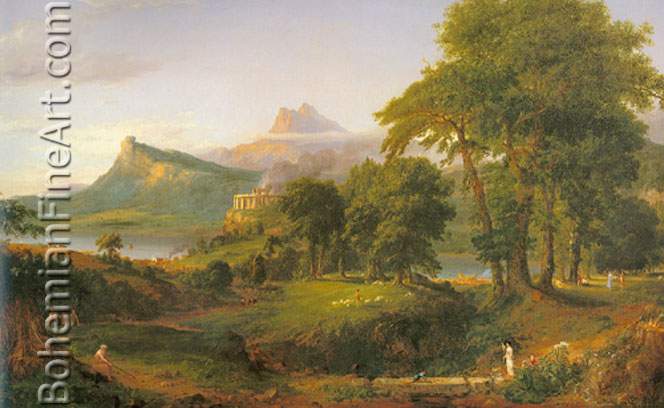 Thomas Cole, The Course of Empire: The Pastoral State Fine Art Reproduction Oil Painting