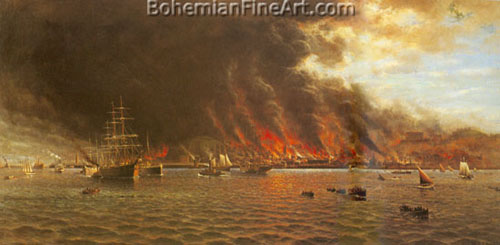 William A. Coulter, San Francisco Fire Fine Art Reproduction Oil Painting