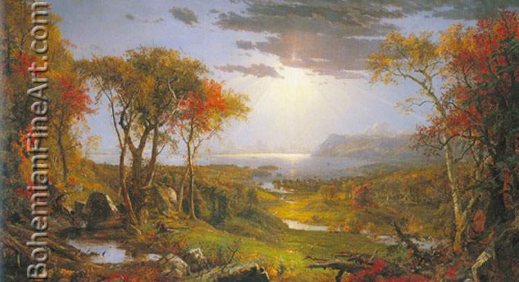 Jasper Francis Cropsey, Autumn on the Hudson River Fine Art Reproduction Oil Painting