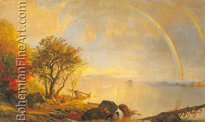 Jasper Francis Cropsey, Dawn of Morning+ Lake George Fine Art Reproduction Oil Painting