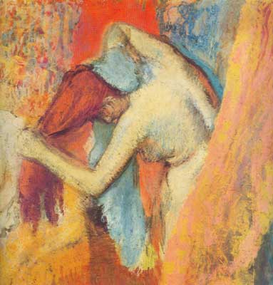 Woman Drying Herself (Pastel on Paper)
