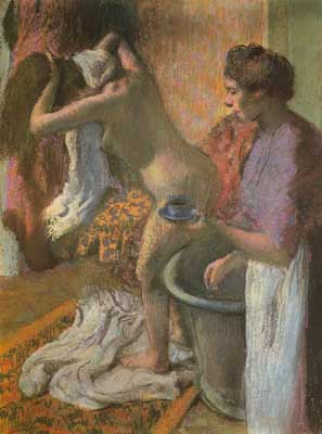 Breakfast after the Bath (Pastel on Paper)
