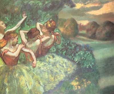 Four Dancers (Pastel on Paper)