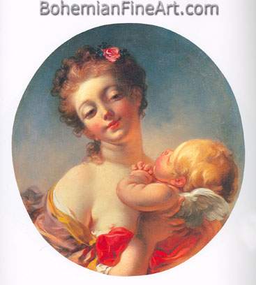 Jean-Honore Fragonard, Venus Refusing Cupid a Kiss Fine Art Reproduction Oil Painting