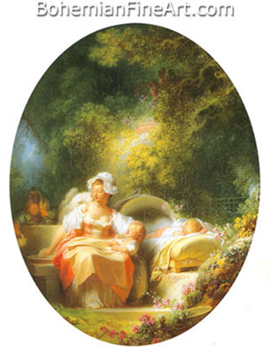 Jean-Honore Fragonard, The Good Mother Fine Art Reproduction Oil Painting