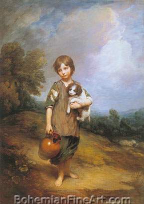 Thomas Gainsborough, Cottage Girl with Dog and Pitcher Fine Art Reproduction Oil Painting