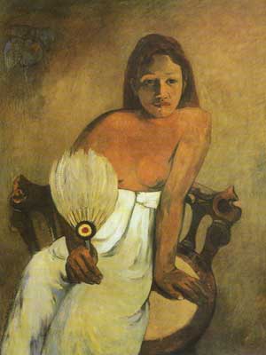 Paul Gauguin, Girl with a Fan Fine Art Reproduction Oil Painting
