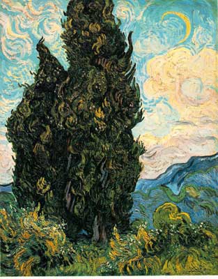Vincent Van Gogh, Cypresses Fine Art Reproduction Oil Painting