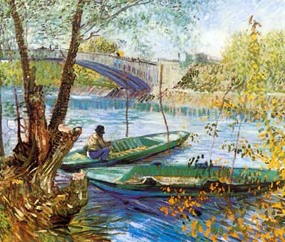 Fishing in the Spring (Thick Impasto Paint)