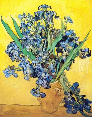 Still Life: Vase with Irises (Thick Impasto Paint)