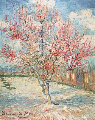 Pink Peach Trees (Thick Impasto Paint)