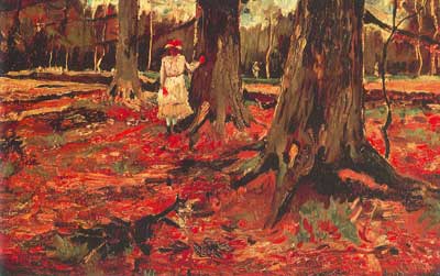 Vincent Van Gogh, Girl in White in the Woods (Thick Impasto Paint) Fine Art Reproduction Oil Painting