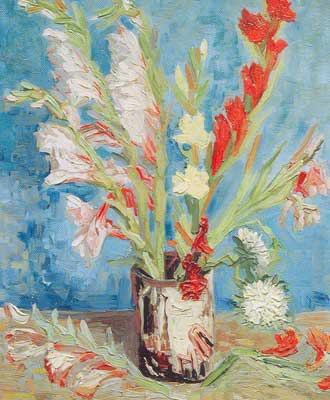 Vase with Gladioli (Thick Impasto Paint)