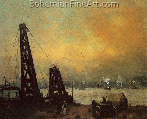 Robert Henri, Derrick's on the North River Fine Art Reproduction Oil Painting