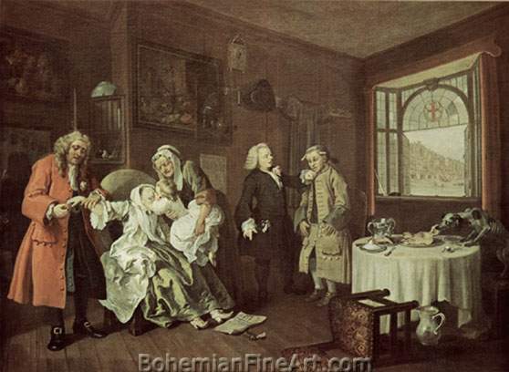 William Hogarth, Marriage a la Mode: VI Fine Art Reproduction Oil Painting