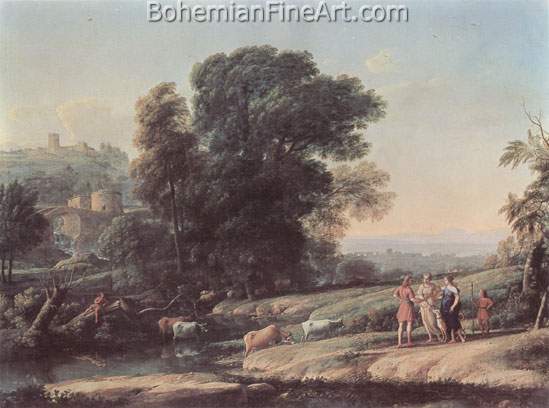 Claude Gellee Lorrain, Landscape with Apollo and Mercury Fine Art Reproduction Oil Painting