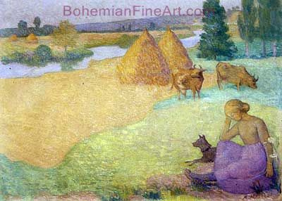 Aristride Maillol, Girl Tending Cows Fine Art Reproduction Oil Painting