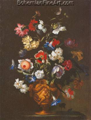 Vase of Flowers with a Woman's Figure
