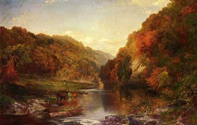Thomas Moran, Autumn on the Wissahickon Fine Art Reproduction Oil Painting