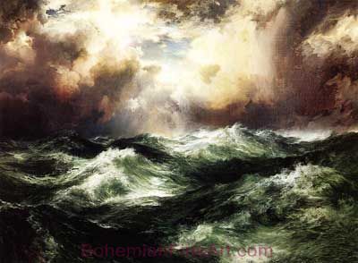 Thomas Moran, Moonlit Seascape Fine Art Reproduction Oil Painting