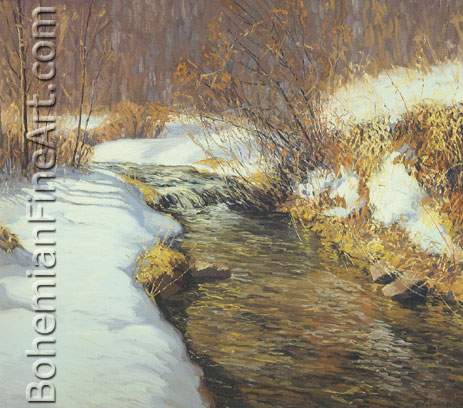 Kenneth Nunamaker, Brook in Winter Fine Art Reproduction Oil Painting