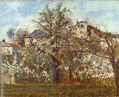 Orchard with Flowering Fruit Trees+ Pontoise
