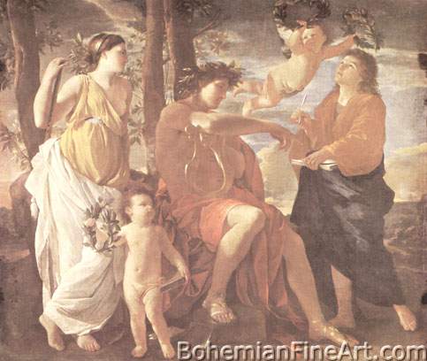 Nicolas Poussin, The Inspiration of the Epic Poet Fine Art Reproduction Oil Painting