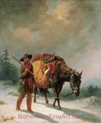 William Ranney, Trapper Crossing the Mountains Fine Art Reproduction Oil Painting