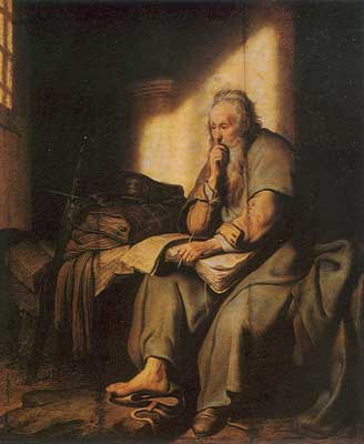 Harmenszoon Rembrandt, The Apostle Paul in Prison Fine Art Reproduction Oil Painting