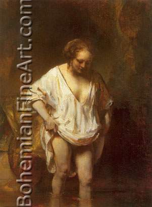 Harmenszoon Rembrandt, A Woman Bathing Fine Art Reproduction Oil Painting