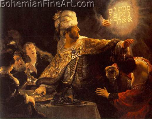 Harmenszoon Rembrandt, The Feast of Belshazzar Fine Art Reproduction Oil Painting