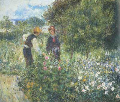 Pierre August Renoir, Conversation with the Gardener Fine Art Reproduction Oil Painting