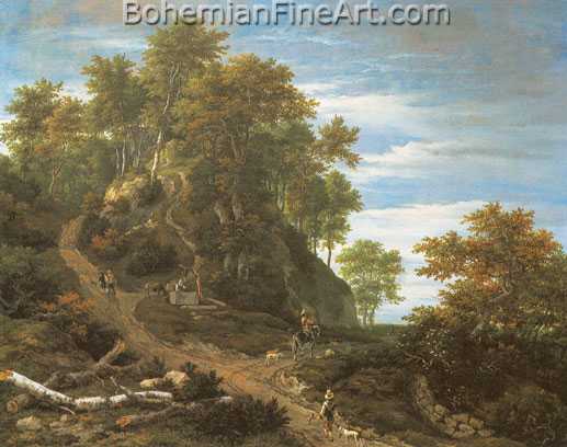 Jacob Van Ruisdael, Landscape with Hill Fine Art Reproduction Oil Painting
