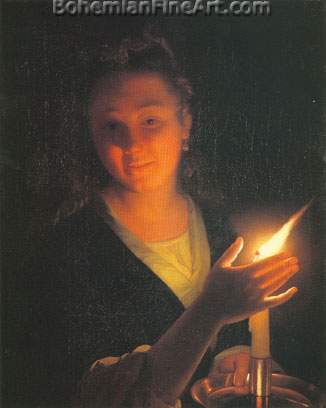 A Woman Holding a Candle