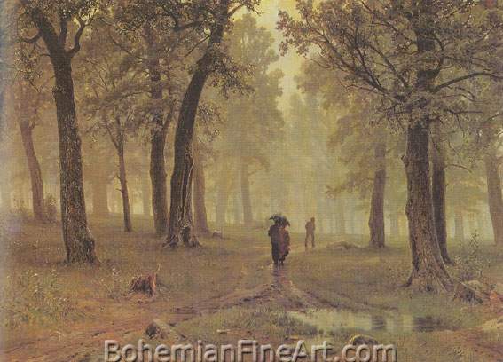 Ivan Shiskin, Rain in an Oak Forest Fine Art Reproduction Oil Painting