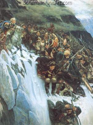 Vasily Surikov, Suvorov Crossing the Alps Fine Art Reproduction Oil Painting