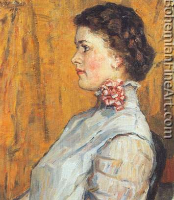 Vasily Surikov, Portrait of an Unknown Girl Fine Art Reproduction Oil Painting