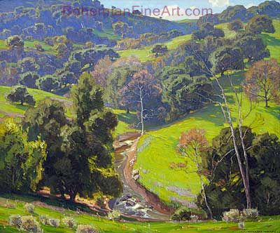William Wendt, The Mantle of Spring Fine Art Reproduction Oil Painting