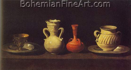 Francisco de Zurbaran, Still Life with Jars Fine Art Reproduction Oil Painting
