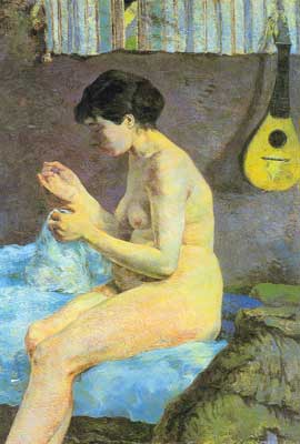 Paul Gauguin, Suzanne Sewing Fine Art Reproduction Oil Painting